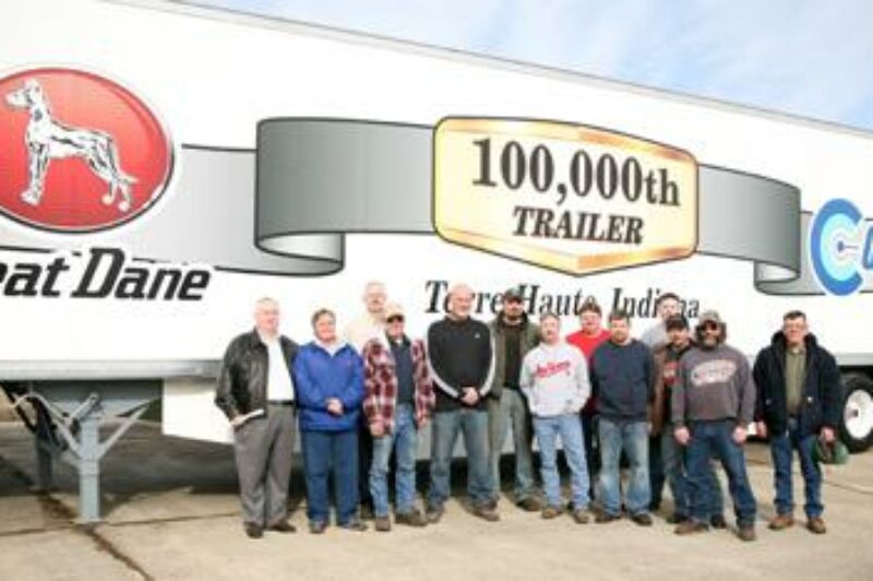 Great Dane Terre Haute manufacturing plant employees gathered to celebrate production of the company's 100,000th trailer at a special ceremony earlier this week.