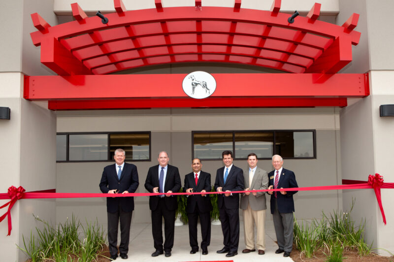 Great Dane executives and local leaders officially cut the ribbon on the company's new refrigerated trailer plant in Statesboro, Ga.