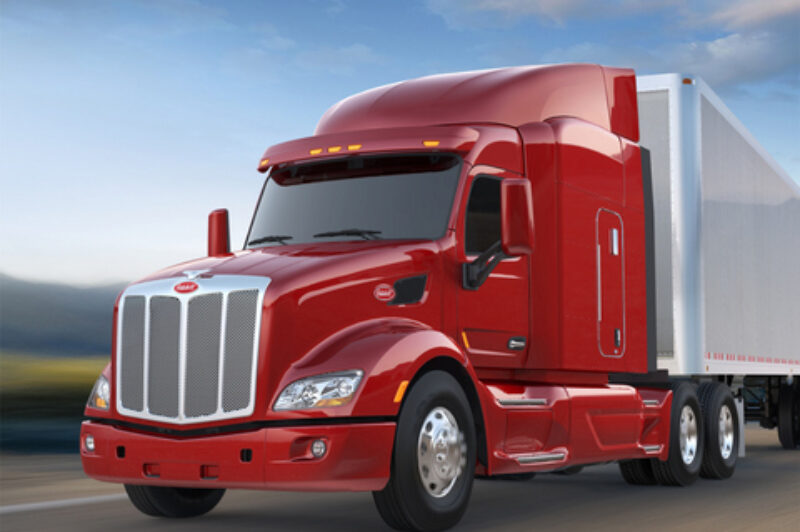Peterbilt's Model 579, now in production, features a 2.1-metre aluminum cab and a Paccar MX 12.9-litre engine.