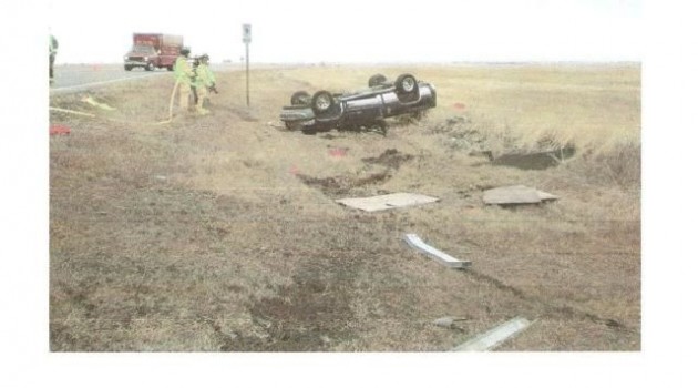 This picture shows Michael 'Motor' Rosenau's pickup truck after it was T-boned at the same intersection where his friend Wes Brooks would later lose his life.
