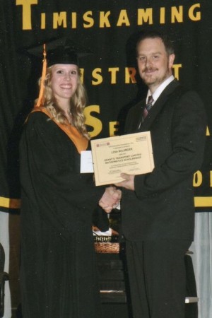 Lisa Belanger, left, was this year's winner of the Grant's Transport mathematics scholarship.