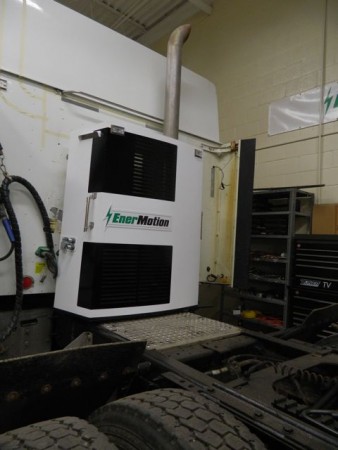 The Canadian-made Hyper APU runs off waste heat generated by the diesel engine, saving substantial fuel.