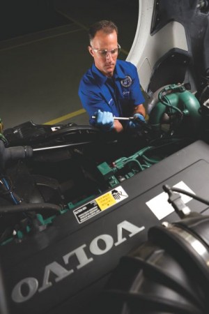 A Volvo technician participates in the company's Vista competition.