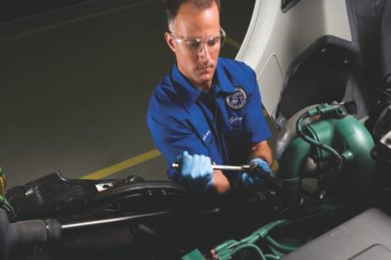 A Volvo technician participates in the company's Vista competition.