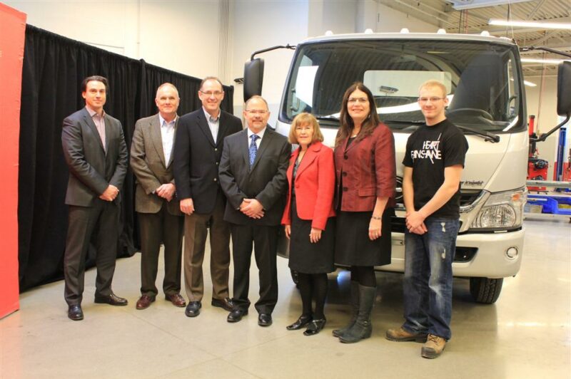 Hino Motors Canada donates a 2012 Hino 155 to Fanshawe College in a ceremony Jan. 8.