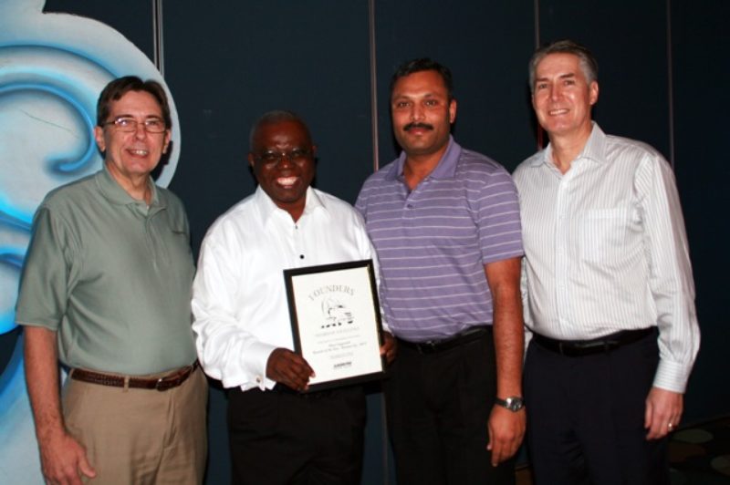 Arrow Truck Sales Toronto had both its office and its salespeople decorated at a recent awards ceremony hosted by Arrow. Pictured from left: Steve Clough, president, Arrow Truck Sales; Jacobson Hodoh, salesperson, Arrow Truck Sales Toronto; Vikas Gupta, branch manager, Arrow Truck Sales Toronto; and Jim Stevenson, director of sales - Eastern Region.