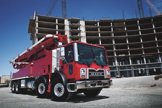 The Mack TerraPro is now available with an MP8 engine calibrated specifically for concrete pumper applications.