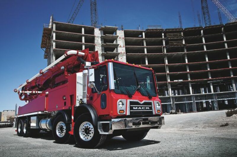 The Mack TerraPro is now available with an MP8 engine calibrated specifically for concrete pumper applications.