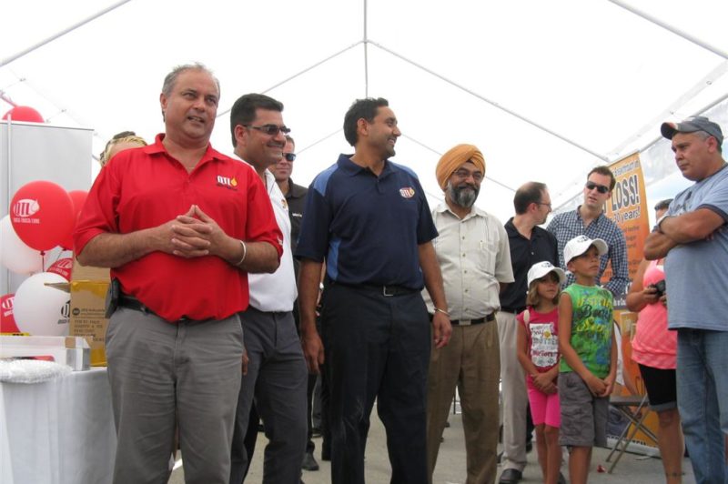 As part of Quick Truck Lube's annual barbeque, company owner Gurjinder Johal (far left) doled out a number of awards to its customers, suppliers, employees and other industry partners.