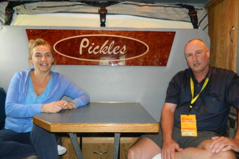 Dawn Marie and Ron Pickles inside their massive sleeper.