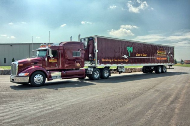 Scotlynn Transport has provided a late model Peterbilt tractor and reefer trailer to KRTS so students there can learn on quality equipment.
