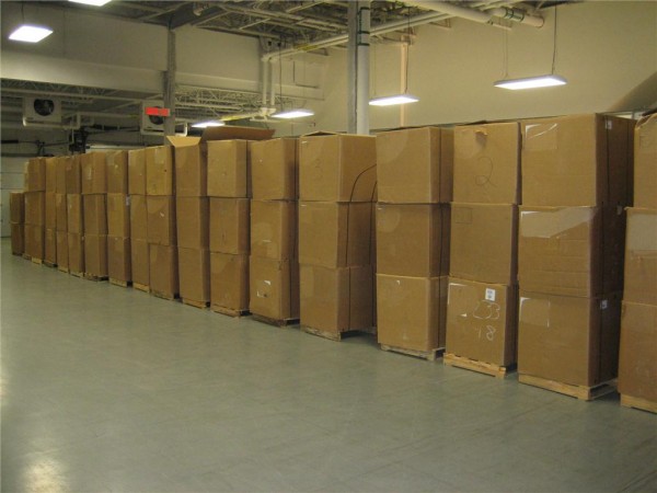 Some of the 132 boxes of smuggled tobacco.