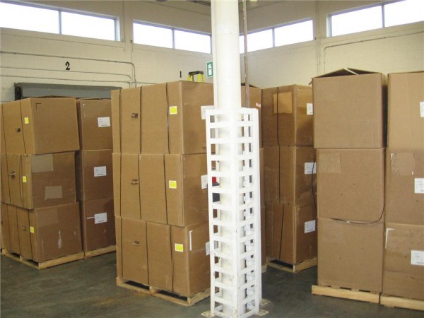 Some of the 132 boxes seized when Beaulieau was stopped at the Saint-Armand/Philipsburg border crossing.