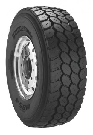 The new Bridgestone M854 wide-base tire for severe-service applications.