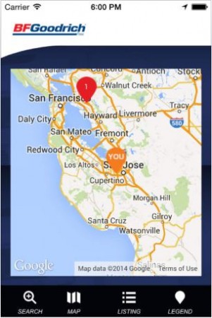BFG Dealer locator app Map alternate text for this image