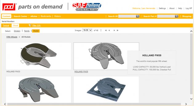 SAF-HOLLAND POD Fifth Wheel Screen alternate text for this image