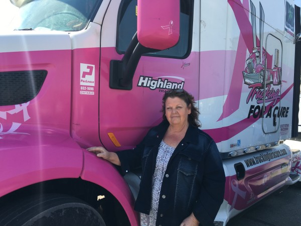 Joanne Millen-Mackenzie in fromt of her truck