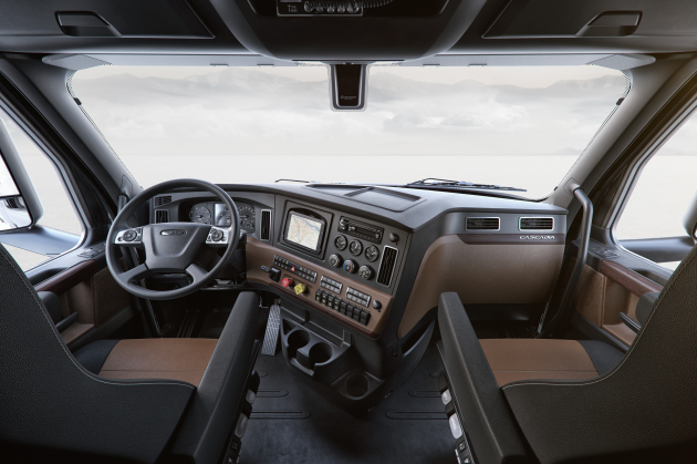 New Cascadia Elite Interior Cockpit Package shown in Saddle Tan and Black alternate text for this image