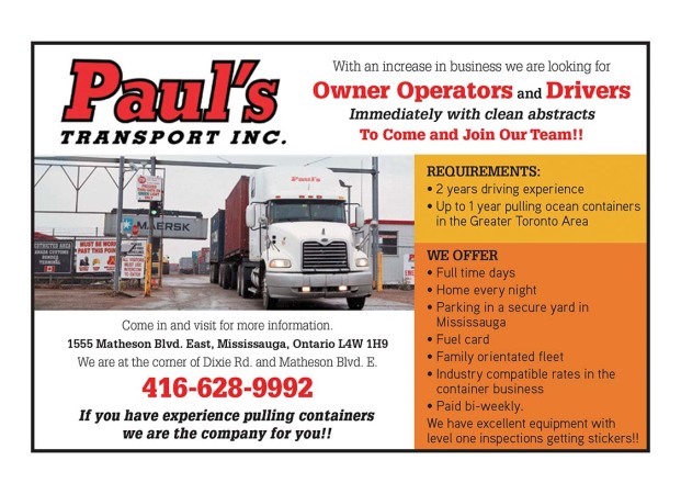 Pauls Transport alternate text for this image