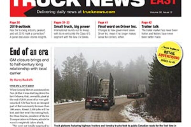 Truck News-East January 2019 article image