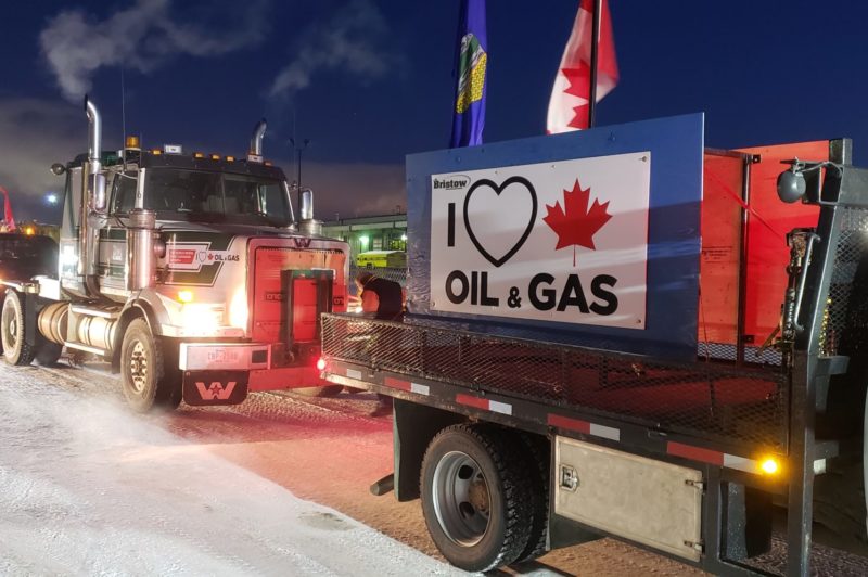 Truck convoy departs Red Deer with message to support Canadian oil article image