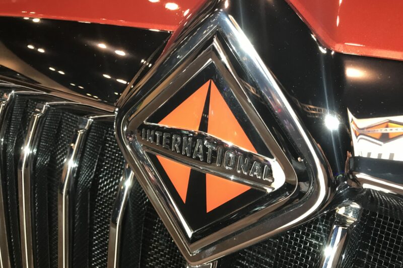 International logo on hood