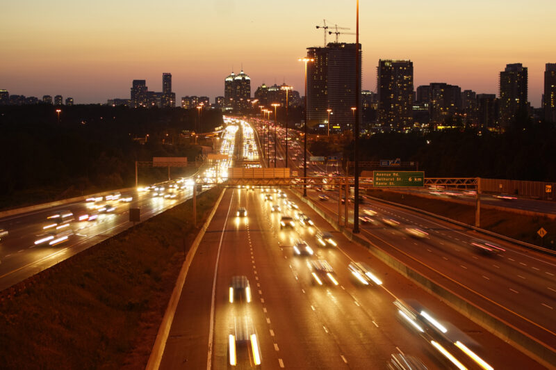 Hwy. 401 at night