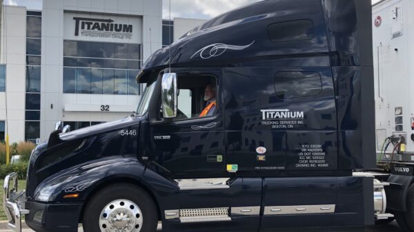 Titanium truck in front of HQ