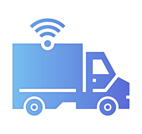 Smart Transportation Gradient Fill Color & Paper-Cut Style Icon Design alternate text for this image