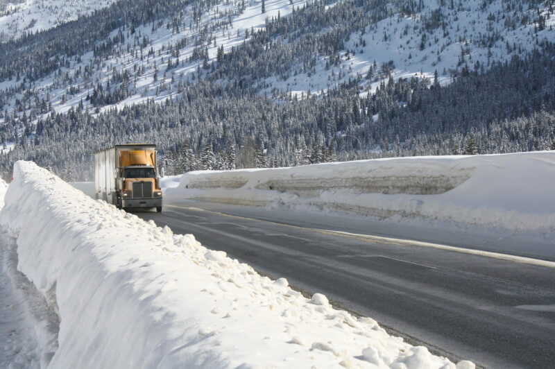 Truck on an icy road