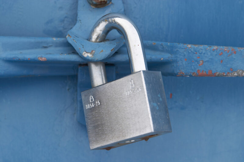 cargo lock closed on a trailer door