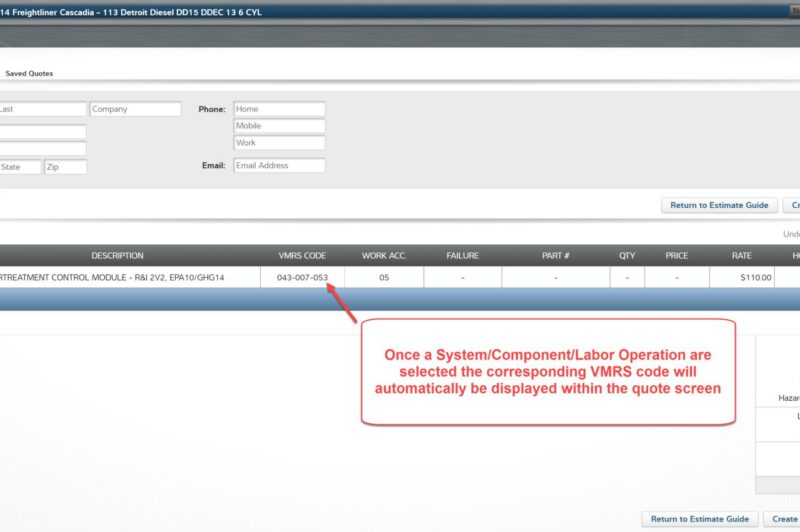 Mitchell 1 TruckSeries software screen