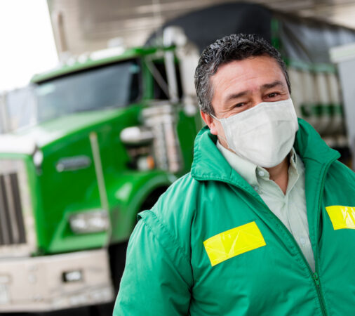 truck driver with mask