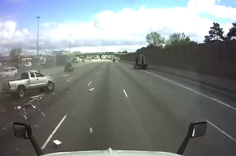 Screen capture of accident footage