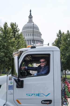Ted Cruz and electric Peterbilt
