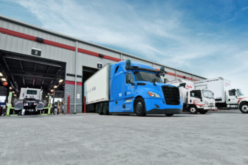 Waymo truck at Ryder facility