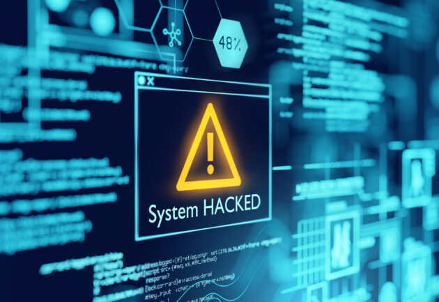 Graphic showing cyberattack
