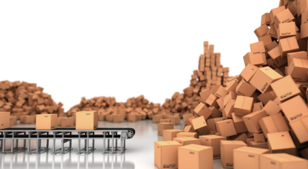 Picture of packages on conveyor