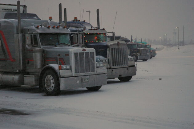 winter parking lot
