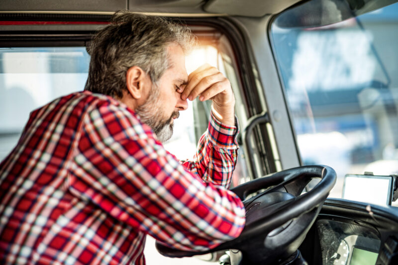 worried truck driver