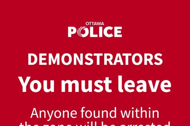 Ottawa Police notice to deomonstrators