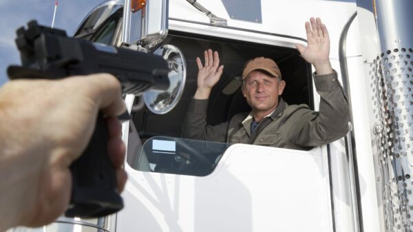 driver targeted with a gun