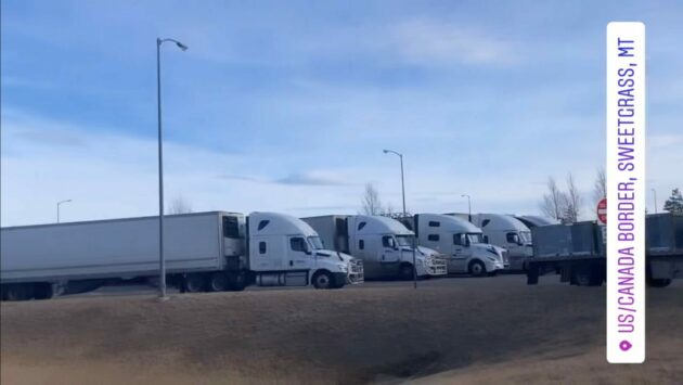 Trucks stuck at Montana border