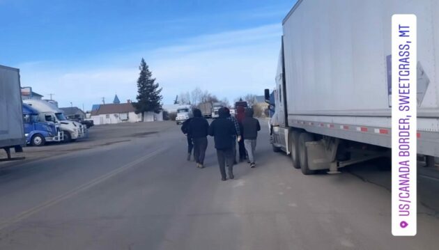 Trucks stuck at Montana border