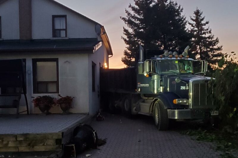 Stolen Dump Truck Crashes into Residence in Caledon article image