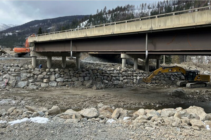 Picture of work at a bridge on Highway 5 in B.C.