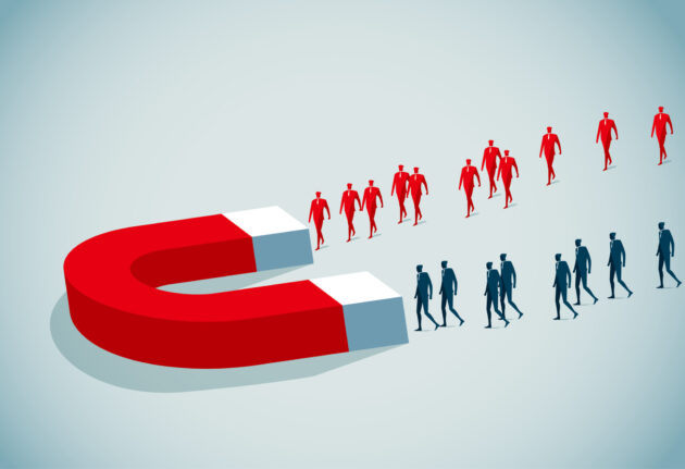 magnet attracting people