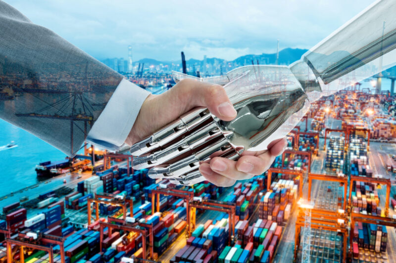 robot hand over fleet yard