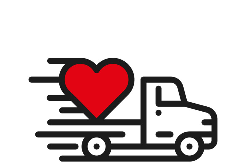 truck delivering for charity