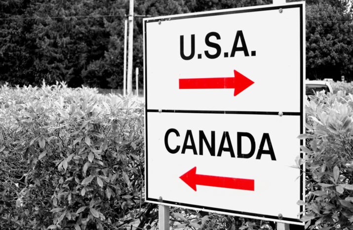 Sign at Canada-U.S. border